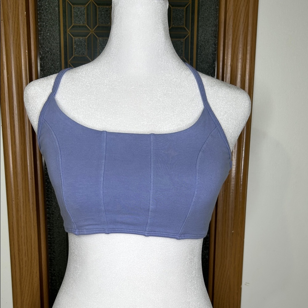 Forever 21 Lavender Sports Bra Crop Top Women’s Small Halter Neck Straps